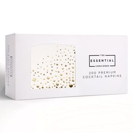 Stylish Gold Cocktail Napkins - 200 Disposable Par
