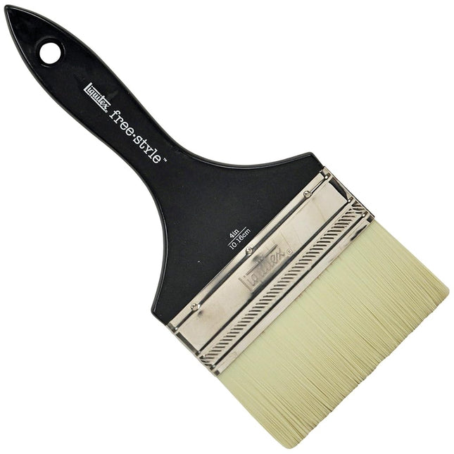 Liquitex 1300704 Freestyle Large Scale Brush, Broad Flat/Varnish 4-Inch, Short Handle
