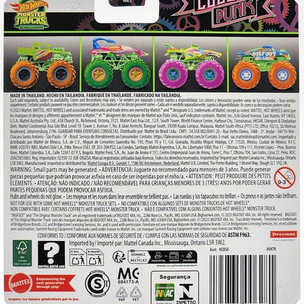 Hot Wheels Monster Trucks - (Loco Punk que brilla en la oscuridad JFX20)
