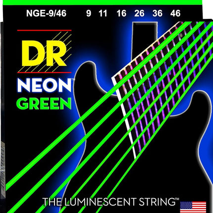 DR Strings Hi-Def Neon Green Electric Lite - Heavy