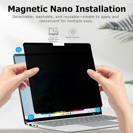 Adeway Privacy Screen Protector for Surface Laptop 6/5/4/3 15 Inch, Magnetic Nano, Anti-Spy, Removable, Blue Light & UV Blocking, Anti-Glare
