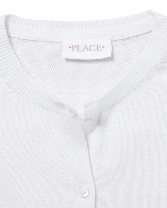 The Children's Place Cardigan d'uniforme fille, blanc, T-Très Grand