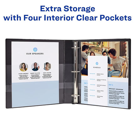 Avery Heavy Duty View 3 Ring Binder, 1.5" One Touch EZD Ring, Holds 8.5" x 11" Paper, 1 Black Binder (79695)