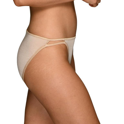 Vanity Fair Women's Illumination String Bikini Panty 18108 Style Underwear, 3 Pack-White/Quartz/Beige, 12