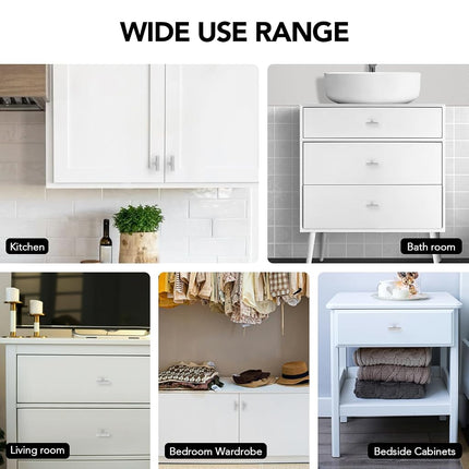 HOME EDIT 15 Pack Brushed Nickel Cabinet Knobs 2 Inch - Silver Drawer Knobs Single Hole Silver Square Hardware Drawer Pulls for Kitchen Cabinets and Dressers