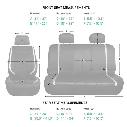 FH Group Housse de Siège Auto Complète en Similicuir - Ajustement Universel, Housses de Sièges Avant à Dossier Bas, Compatible Airbag, Banquette Arrière Divisée, Housse de Siège pour SUV, Berline, Jaune