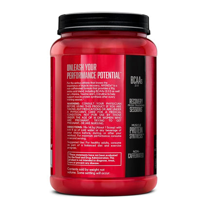 BSN Amino X Endurance & Recovery BCAA Intra Workout, Blue Raspberry, 1.01kg, 70 Servings