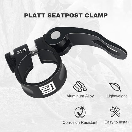 PLATT Bike Seat Post Clamp Aluminium Alloy Bicycle Quick Release Seatpost Collar 28.6mm / 31.8mm /34.9mm