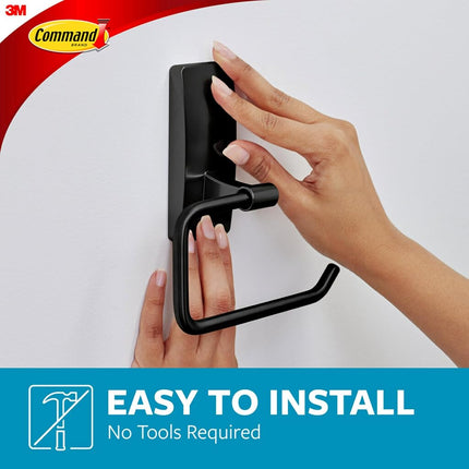 Command Toilet Paper Holder, Matte Black, 1 Holder, 2 Strips