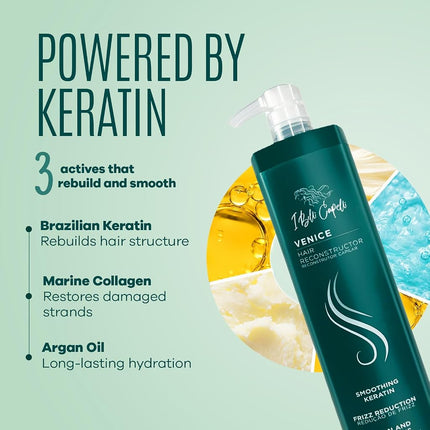I Belli Capelli Venice Organic Keratin Hair Treatment Straightening in 1 Step- Formaldehyde Free, Keratina Organica, Keratina Para Alisar El Pelo Sin Formol, Brazilian Keratin (16.9 Fl Oz/ 500 ml)