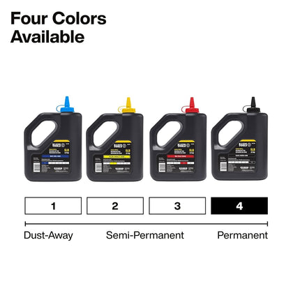KLEIN TOOLS CHLK5BK Black Chalk Refill, 5 Pounds, Easy and Spill-Free Refills, Fade Resistant and Water Resistant Chalk Line, for Use on Drywall, Concrete