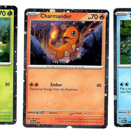 Bulbasaur Charmander Squirtle - Pokemon Black Star Promo 3 Card Lot - Pokemon 151 - SVP 046 047 048 - Holo Foil
