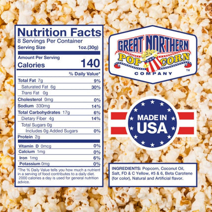 Great Northern Popcorn Premium 8 Ounce Popcorn Portion Pack of 24