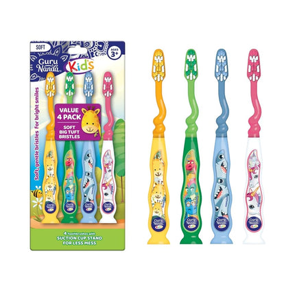 GuruNanda Kids Toothbrush with Suction Cup & Fun A