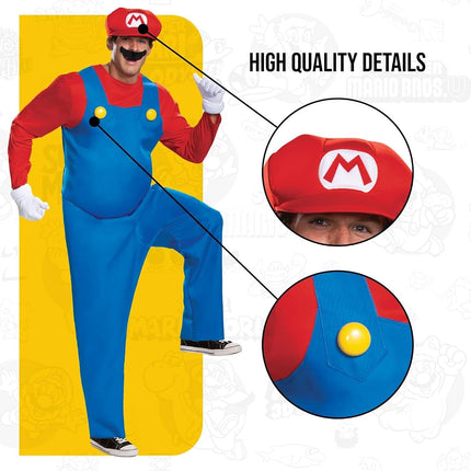 Super Mario Bros DIS10775T Deluxe Costume, Men, Medium