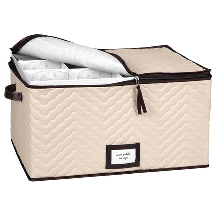 Wine Glass Storage Box with Dividers - Holds 12 St