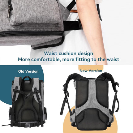 Petsfit Pet Backpack Carrier with Upgrade Waist Cushion Design to Better Fit the Waist, Suitable for Small and Medium Cats, and Rabbits up to 18 Pounds
