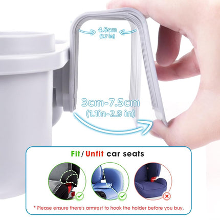 WedFeir Child Cup Holder with Snack Pod for Convertible Car Seats, Stroller Cup Holder, BPA Free - Grey