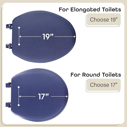 Achim Home Furnishings TOVYSTNY04 Fantasia Standard Toilet Seat, 17-Inch, Soft Navy