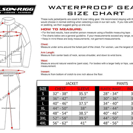 Nelson-Rigg Stormrider Rain Suit (Black/Orange, XX-Large)