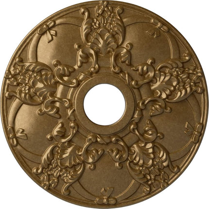 Ekena Millwork CM18NOPAS Norwich Ceiling Medallion fits Canopies up to 4 1/2, Pale Gold