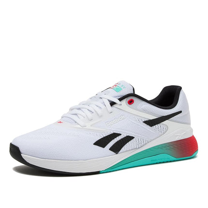 Reebok Nano X5 Mens Shoes, Cross Training and Light Running Sneakers for Men, Footwear White/Black/Energy Red, 5.5 Women/4 Men