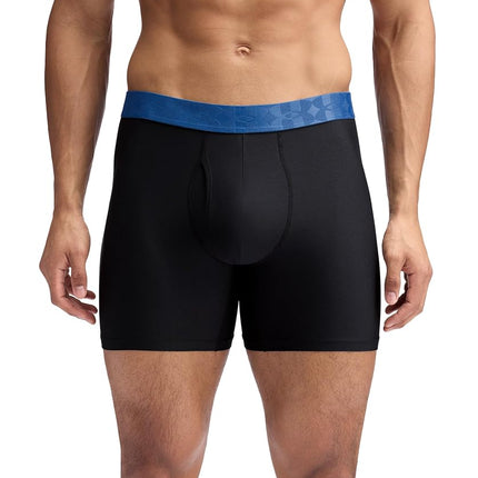 Under Armour Men's Performance Tech Boxerjock Brief Underwear, 6" Inseam, All-Day Comfort & Ultra-Soft, 3-Pack, Black Embossed, L