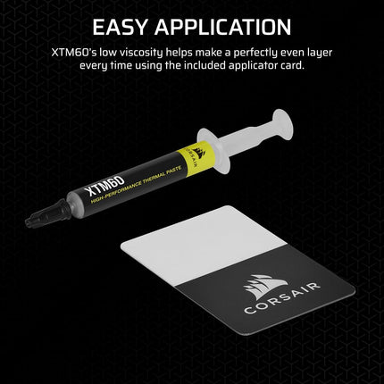 Corsair XTM60 High Performance Thermal Paste for CPU or GPU, 3g - Low Viscosity, Long-Term Stability, Easy Application, Included Applicator Card