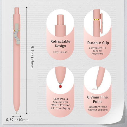 Ddaowanx Cute Cat Pens Set,12 Pcs 0.7mm Quick Dry Ink Colored Gel Pens
