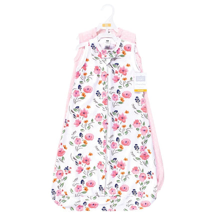 Hudson Baby BabyCotton Long-Sleeve Wearable Sleeping Bag, Sack, Blanket, Floral Bouquet Sleeveless, 18-24 Months