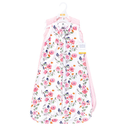 Hudson Baby BabyCotton Long-Sleeve Wearable Sleeping Bag, Sack, Blanket, Floral Bouquet Sleeveless, 18-24 Months