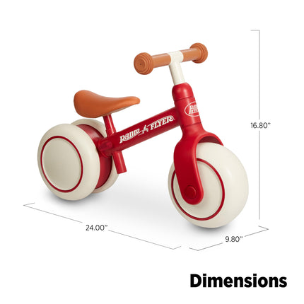 Radio Flyer Early Balance Bike, Red Toddler Balance Bike for Ages 1-3 Years