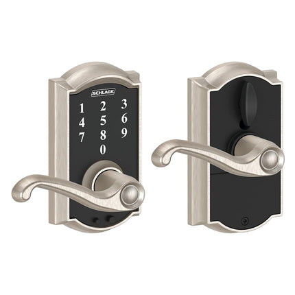 Schlage Touch Electronic Lock, Lever Handle, Camel