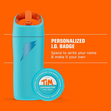 Gatorade Kids' Rookie Metal Water Bottle, 12oz, Stainless Steel Bottle, Double-Wall Insulation, Vacuum Insulated, Thermo Mug