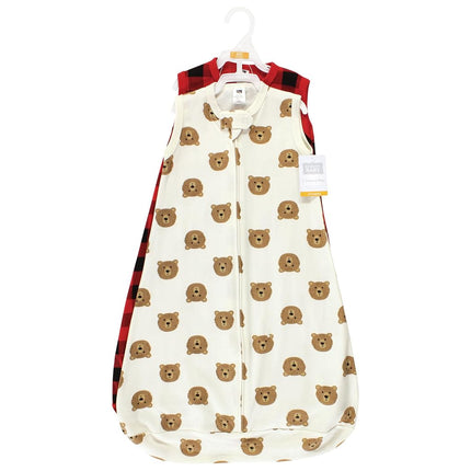 Hudson Baby BabyCotton Long-Sleeve Wearable Sleeping Bag, Sack, Blanket, Brown Bear Sleeveless, 12-18 Months