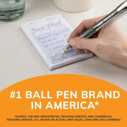 Bic Glide Black Retractable Ballpoint Pens, Medium Point (1.0mm), 12-Count Pack, Ultra Smooth Writing Black Pens