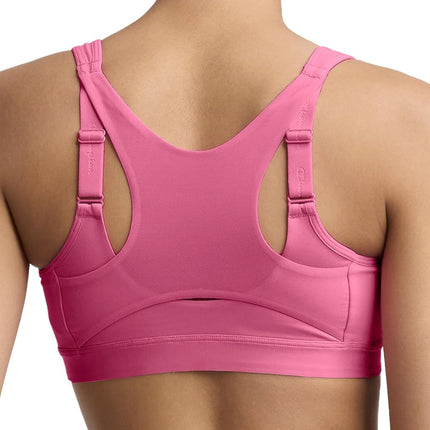 Champion Women's Sports Bra, Motion Control Front-Zip, High-Impact Maximum Support, Breathable, Moisture-Wicking, Pink Cosmos, 36D