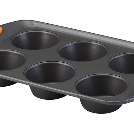 Moule à 6 muffins et cupcakes antiadhésif avec poignée orange Rachael Ray Oven Lovin'