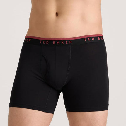 Ted Baker Men's Standard 4 Pack Cotton Stretch Boxer Briefs, Black Beauty