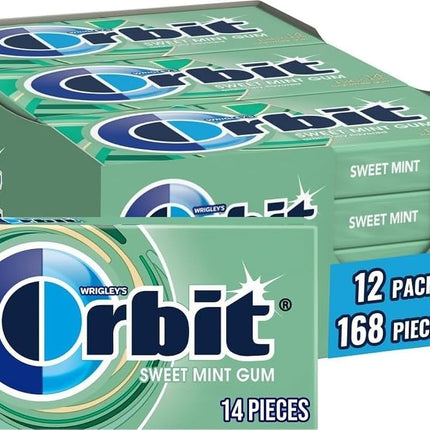 Wrigleys Orbit Sweet Mint Sugarfree Chewing Gum 14 Piece Pack Box Of 12 Packs