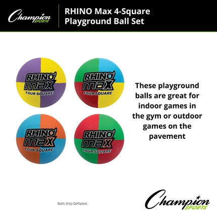 Juego de balón de goma Champion Sports Four Square (múltiple)