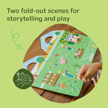 Melissa & Doug Puffy Sticker Play Set - On The Farm - 52 Reusable Stickers, 2 Fold-Out Scenes Restickable Farm Sticker Book, Puffy Farm Animals Removable Stickers for Kids Ages 4+ - FSC Certified
