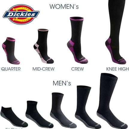 Dickies Women's Dri-tech Advanced Moisture Wicking Mid-crew Socks, Available in M-l (6, 12 Pairs), Grey Assorted 2 (6 Pairs), M