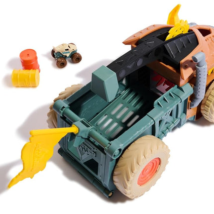 Monster Jam Mini Jam, Megalodon Mad Hog Chomper and Monster Truck, Fun Cleanup and Storage, Kids’ Toy Gifts for Boys and Girls Aged 3 and Up
