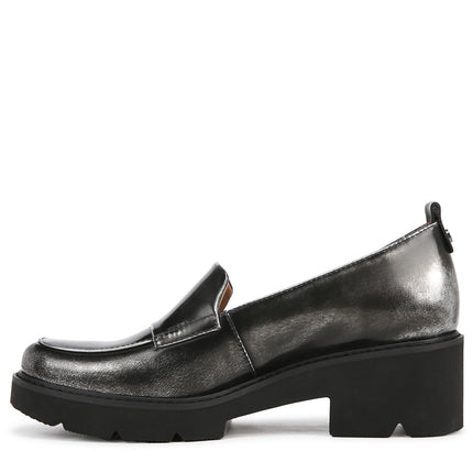 Naturalizer Women's Classic Loafer, Black/Silver, 9.5 Wide