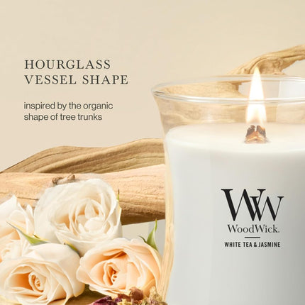 WoodWick White Tea & Jasmine Medium Hourglass Candle