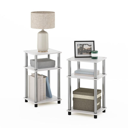 Furinno JUST Side Table Set of 2, 3-Tier End Table