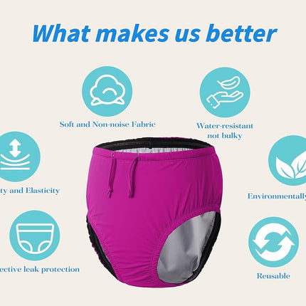 EEOST Kids/Youth Special Needs Swimwear Reusable Swim Diapers for Incontinence Cloth Diaper Covers Waterproof,Leakproof,Unisex [Pink,12-14T]