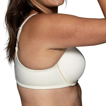 Vanity Fair Women's Full Figure Beauty Back Smoothing Bra, 4 Way Stretch Fabric, Lightly Lined Cups Up to H, Ivory, 38D