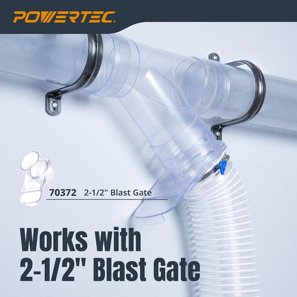 POWERTEC 70176V Clear PVC Dust Collection Pipe 2-1/2" x 36" Long, 1PK